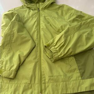 Free Country Lime Green Men's Lightweight Hooded Raincoat